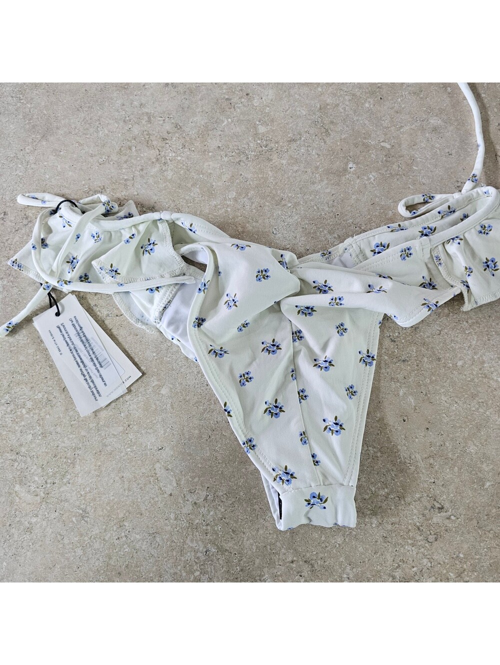 Montce Heidi Floral Uno Ruffle Bows Bikini Bottom XL NEW - Picture 4 of 6